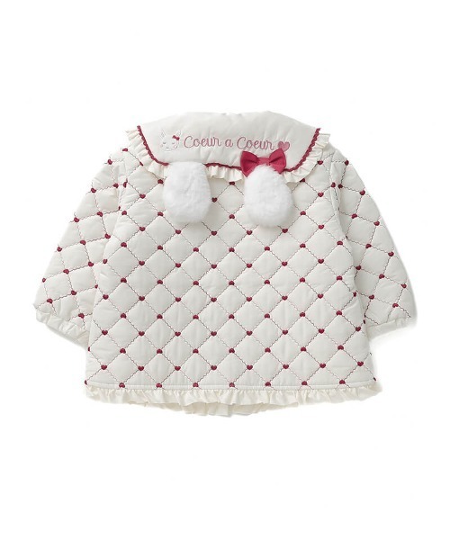 coeur a coeur（クーラクール）の「coeur a coeur キルトジャケット（その他アウター・キッズ・アイボリー/ピンク・120cm/110cm/100cm/90cm）」の4枚目の写真