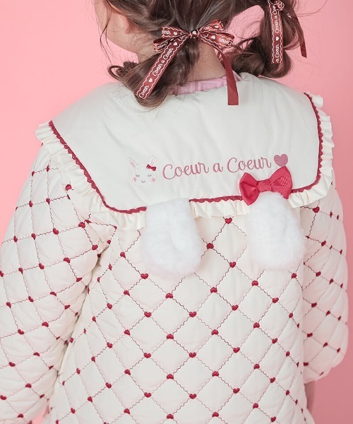 coeur a coeur（クーラクール）の「coeur a coeur キルトジャケット（その他アウター・キッズ・アイボリー/ピンク・120cm/110cm/100cm/90cm）」の9枚目の写真