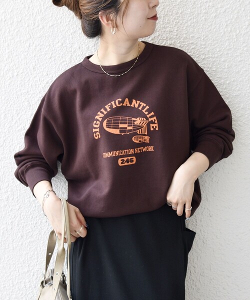 SHIPS any別注】THE KNiTS:〈洗濯機可能〉ロゴ プリント スウェット
