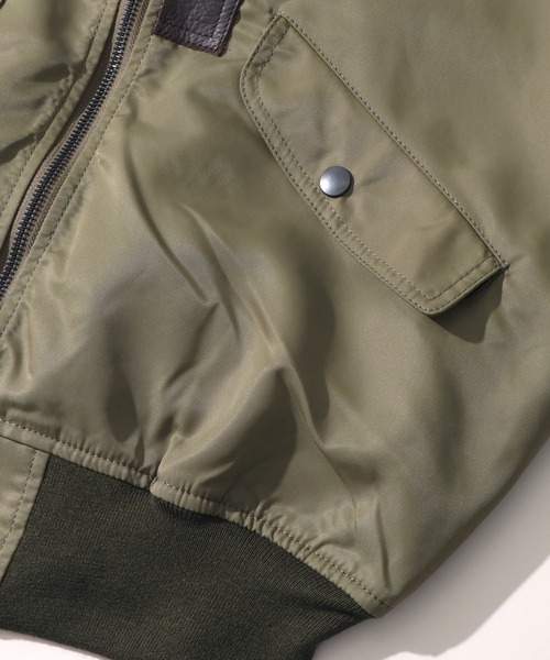 HOUSTON(ヒューストン)の「【HOUSTON/ヒューストン】L-2 FLIGHT JACKET / フライトジャケット(ブルゾン・メンズ・オリーブドラブ/ブラック・40/42/36/38)」の9枚目の写真