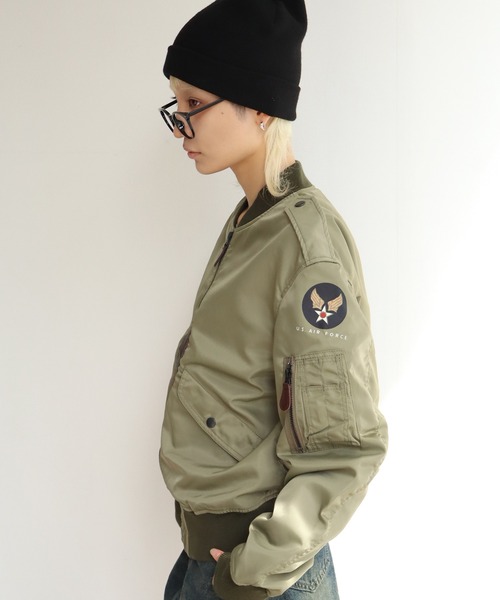 HOUSTON(ヒューストン)の「【HOUSTON/ヒューストン】L-2 FLIGHT JACKET / フライトジャケット(ブルゾン・メンズ・オリーブドラブ/ブラック・40/42/36/38)」の15枚目の写真