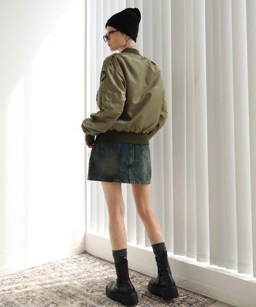 HOUSTON(ヒューストン)の「【HOUSTON/ヒューストン】L-2 FLIGHT JACKET / フライトジャケット(ブルゾン・メンズ・オリーブドラブ/ブラック・40/42/36/38)」の17枚目の写真