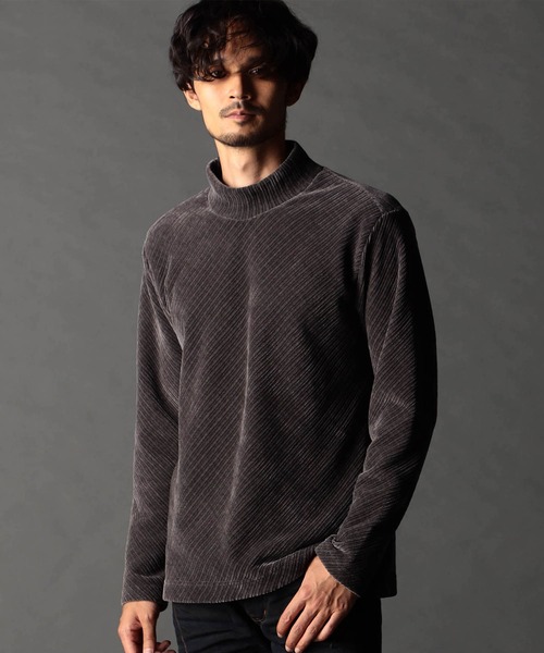 NICOLE CLUB FOR MEN(ニコルクラブフォーメン)の「モールバイヤス モックネックプルオーバー(Tシャツ/カットソー・メンズ・オフホワイト/ブルー系/ブラック/グレー・LARGE/X-LARGE/MEDIUM)」の2枚目の写真