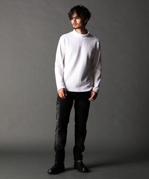 NICOLE CLUB FOR MEN(ニコルクラブフォーメン)の「モールバイヤス モックネックプルオーバー(Tシャツ/カットソー・メンズ・オフホワイト/ブルー系/ブラック/グレー・LARGE/X-LARGE/MEDIUM)」の5枚目の写真