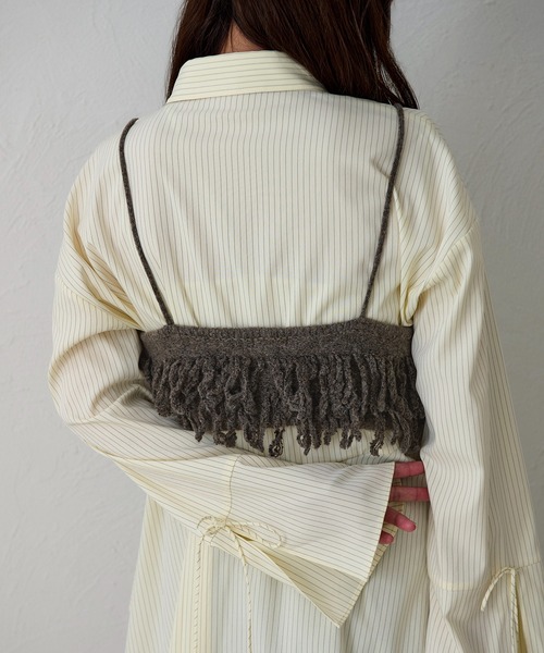 apres jour clair（アプレジュールクレア）の「【apres jour clair】フリンジニットビスチェ（その他トップス・レディース・ブラウン系その他/チャコールグレー/アイボリー・X-LARGE/フリー）」の22枚目の写真