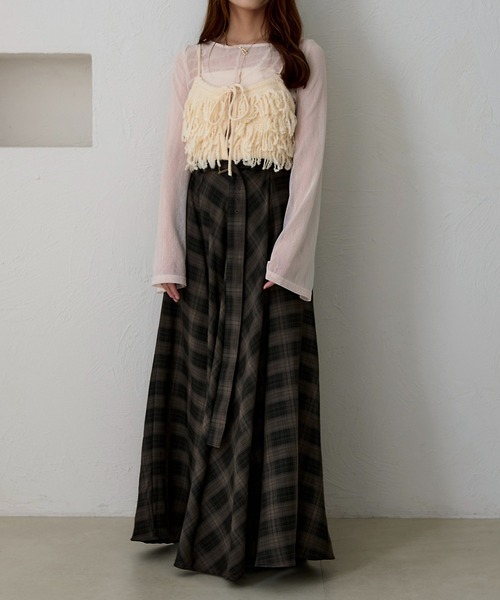 apres jour clair（アプレジュールクレア）の「【apres jour clair】フリンジニットビスチェ（その他トップス・レディース・ブラウン系その他/チャコールグレー/アイボリー・X-LARGE/フリー）」の9枚目の写真