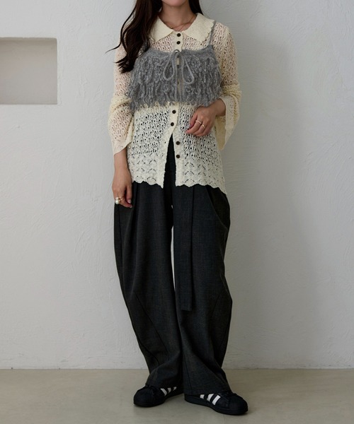 apres jour clair（アプレジュールクレア）の「【apres jour clair】フリンジニットビスチェ（その他トップス・レディース・ブラウン系その他/チャコールグレー/アイボリー・X-LARGE/フリー）」の17枚目の写真