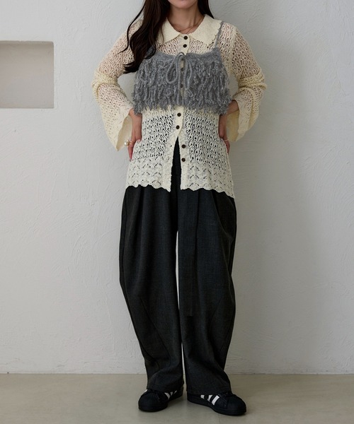 apres jour clair（アプレジュールクレア）の「【apres jour clair】フリンジニットビスチェ（その他トップス・レディース・ブラウン系その他/チャコールグレー/アイボリー・X-LARGE/フリー）」の18枚目の写真