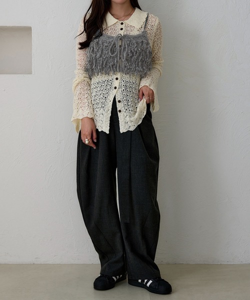 apres jour clair（アプレジュールクレア）の「【apres jour clair】フリンジニットビスチェ（その他トップス・レディース・ブラウン系その他/チャコールグレー/アイボリー・X-LARGE/フリー）」の19枚目の写真