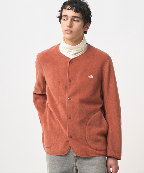 MEN'S FLEECE COLLARLESS JACKET（その他トップス）｜DANTON（ダントン