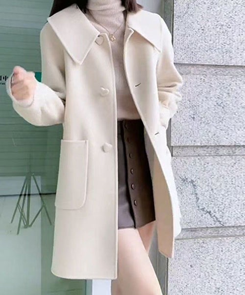 gossip!ロサンゼルス(ゴシップロサンゼルス)の「ステンカラーミディ丈ジャケット(テーラードジャケット・レディース・イエロー/ブラック/オフホワイト・FREE)」の5枚目の写真