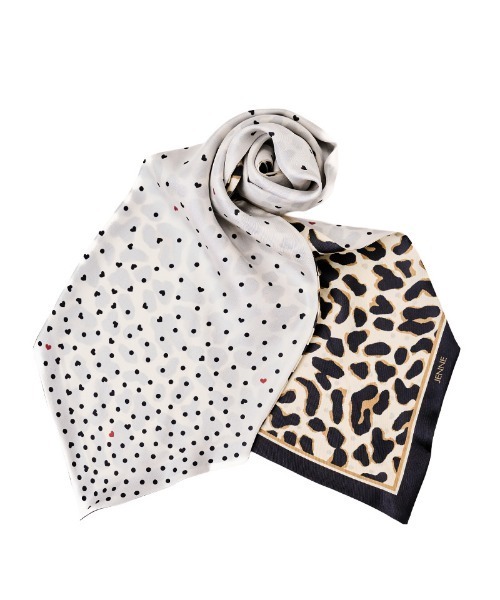 日本製ドットレオパード剣先スカーフ（バンダナ/スカーフ）｜JENNE