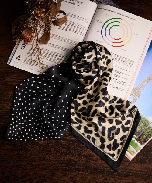 日本製ドットレオパード剣先スカーフ（バンダナ/スカーフ）｜JENNE