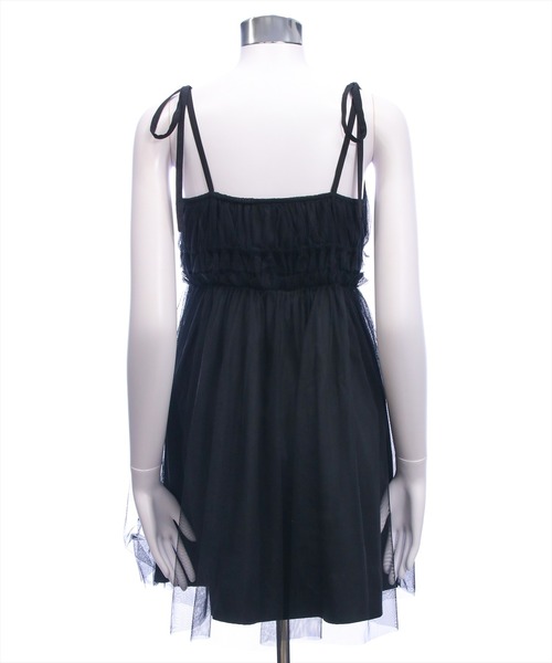 clear（クリア）の「チュールミニワンピース[着回し力抜群 ガーリー]（ワンピース・レディース・ブラウン/ブラック/アイボリー・F）」の9枚目の写真