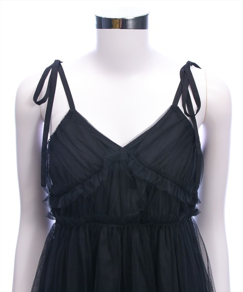 clear（クリア）の「チュールミニワンピース[着回し力抜群 ガーリー]（ワンピース・レディース・ブラウン/ブラック/アイボリー・F）」の10枚目の写真