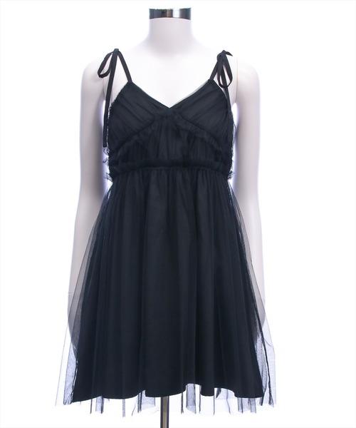 プリーツプリーズ　チュールミニワンピース FREAK'S STORE（フリークスストア） ワンピース チュール キャミ ミニ