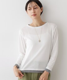 Dessin（デッサン）の「【洗える】バイカラーシアーリブカットソー（Tシャツ/カットソー）」