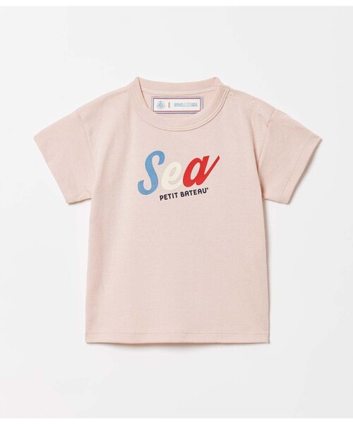 PETIT BATEAU(プチバトー)の「W&Sプリント半袖Tシャツ(Tシャツ/カットソー・キッズ・ネイビー/ホワイト/ピンク・18MONTH/12MONTH/24MONTH/36MONTH)」の3枚目の写真