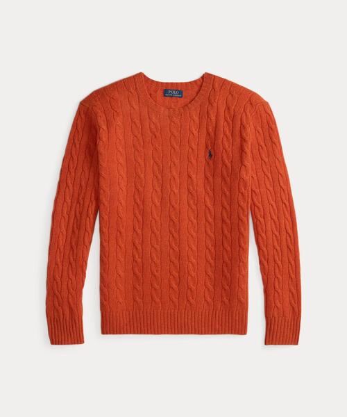 POLO RALPH LAUREN（ポロ ラルフ ローレン）の「ケーブルニット ウールカシミヤ セーター（ニット/セーター・メンズ・オレンジ・S/M/L/XL/XS/XXL）」の2枚目の写真