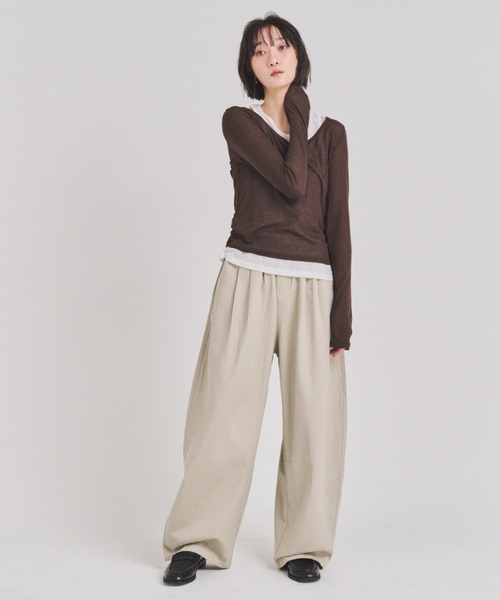 【新品】MUSE de Deuxieme Classeタック チノ ワイドパンツ Deuxieme Classe（ドゥーズィエムクラス）の「*TUCK CHINO