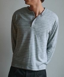 Adoon plain（アドーンプレーン）の「Snap Button Rib Henry Neck Long Sleeve T / スナップボタンアソートリブヘンリーネックロングスリーブT 【NEW COLOR】（Tシャツ/カットソー）」