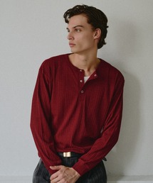Adoon plain（アドーンプレーン）の「Snap Button Henry Neck Long Sleeve T / スナップボタンヘンリーネックロングスリーブT 【NEW COLOR】（Tシャツ/カットソー）」