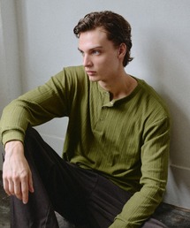 Adoon plain（アドーンプレーン）の「Snap Button Henry Neck Long Sleeve T / スナップボタンヘンリーネックロングスリーブT 【NEW COLOR】（Tシャツ/カットソー）」