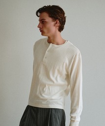 Adoon plain（アドーンプレーン）の「Snap Button Henry Neck Long Sleeve T / スナップボタンヘンリーネックロングスリーブT 【NEW COLOR】（Tシャツ/カットソー）」