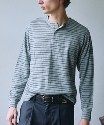 Adoon plain（アドーンプレーン）の「Snap Button Rib Henry Neck Long Sleeve T / スナップボタンアソートリブヘンリーネックロングスリーブT 【NEW COLOR】（Tシャツ/カットソー）」