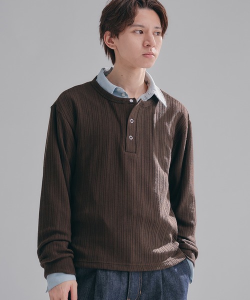 SHIRTS NOT CONVENTIONAL サイドボタン・ロングスリーブTシャツ