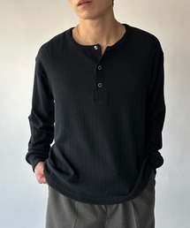 Adoon plain（アドーンプレーン）の「Snap Button Henry Neck Long Sleeve T / スナップボタンヘンリーネックロングスリーブT 【NEW COLOR】（Tシャツ/カットソー）」