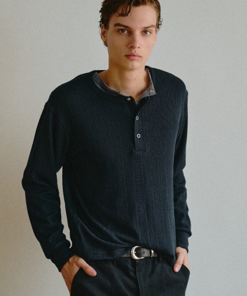 Adoon plain(アドーンプレーン)の「Snap Button Rib Henry Neck Long Sleeve T / スナップボタンアソートリブヘンリーネックロングスリーブT 【NEW COLOR】(Tシャツ/カットソー・メンズ・チャコールグレー/ブラック/ネイビー/ボルドー/ライトベージュ/ブラウン/ライトグリーン/グレー系その他2/バーガンディー/グレー系その他/アイボリー/ダークグレー/ブラック系その他・MEDIUM/LARGE/SMALL)」の16枚目の写真