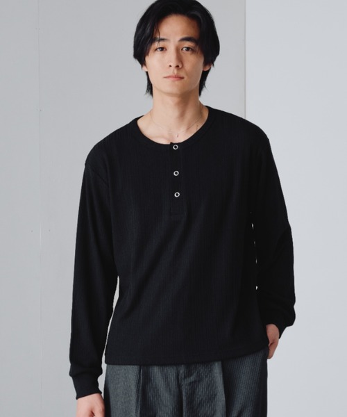 Adoon plain(アドーンプレーン)の「Snap Button Rib Henry Neck Long Sleeve T / スナップボタンアソートリブヘンリーネックロングスリーブT 【NEW COLOR】(Tシャツ/カットソー・メンズ・チャコールグレー/ブラック/ネイビー/ボルドー/ライトベージュ/ブラウン/ライトグリーン/グレー系その他2/バーガンディー/グレー系その他/アイボリー/ダークグレー/ブラック系その他・MEDIUM/LARGE/SMALL)」の18枚目の写真
