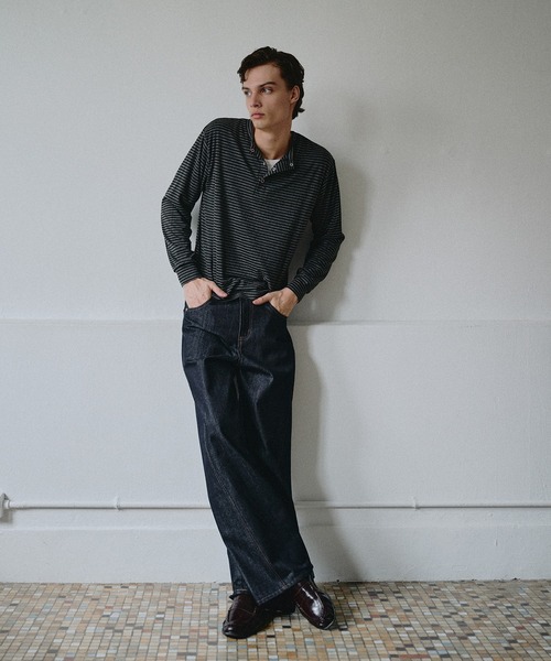 Adoon plain(アドーンプレーン)の「Snap Button Rib Henry Neck Long Sleeve T / スナップボタンアソートリブヘンリーネックロングスリーブT 【NEW COLOR】(Tシャツ/カットソー・メンズ・チャコールグレー/ブラック/ネイビー/ボルドー/ライトベージュ/ブラウン/ライトグリーン/グレー系その他2/バーガンディー/グレー系その他/アイボリー/ダークグレー/ブラック系その他・MEDIUM/LARGE/SMALL)」の20枚目の写真
