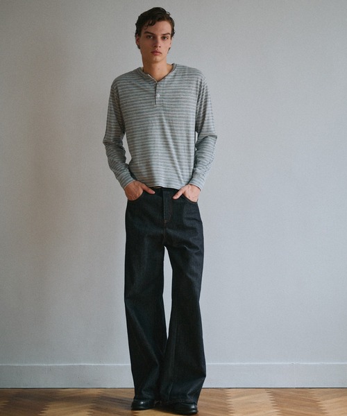 Adoon plain(アドーンプレーン)の「Snap Button Rib Henry Neck Long Sleeve T / スナップボタンアソートリブヘンリーネックロングスリーブT 【NEW COLOR】(Tシャツ/カットソー・メンズ・チャコールグレー/ブラック/ネイビー/ボルドー/ライトベージュ/ブラウン/ライトグリーン/グレー系その他2/バーガンディー/グレー系その他/アイボリー/ダークグレー/ブラック系その他・MEDIUM/LARGE/SMALL)」の22枚目の写真