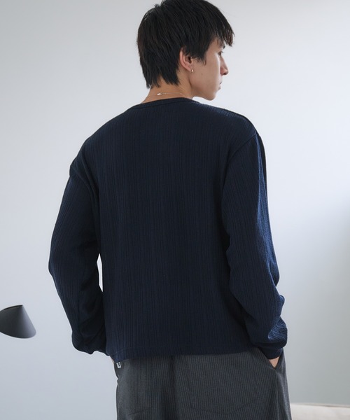 Adoon plain（アドーンプレーン）の「Snap Button Henry Neck Long Sleeve T / スナップボタンヘンリーネックロングスリーブT（Tシャツ/カットソー・メンズ・チャコールグレー/ブラック/ネイビー/ボルドー・MEDIUM/LARGE）」の21枚目の写真