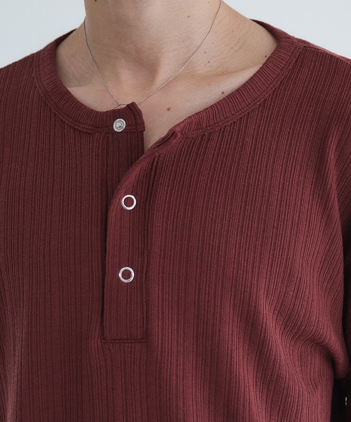 ボタンヘンリーネックSheerトップス 限定商品】“STANDARD” 14/- COZUN ヘンリーネック ロングTシャツ