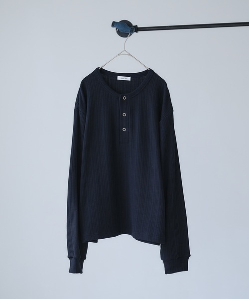 Adoon plain（アドーンプレーン）の「Snap Button Henry Neck Long Sleeve T / スナップボタンヘンリーネックロングスリーブT（Tシャツ/カットソー・メンズ・チャコールグレー/ブラック/ネイビー/ボルドー・MEDIUM/LARGE）」の13枚目の写真