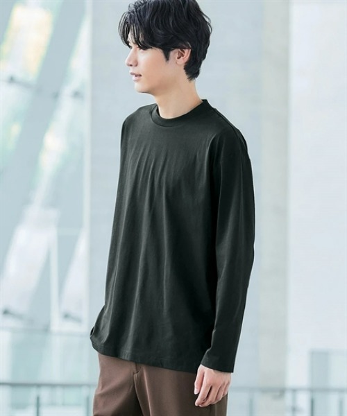nissen（ニッセン）の「オーバーサイズシルケット長袖Tシャツ　(M～10Lサイズ)（Tシャツ/カットソー・メンズ・オフホワイト/ブラック/グレー・3L/LL/L/M/10L/8L/6L/5L/4L）」の7枚目の写真