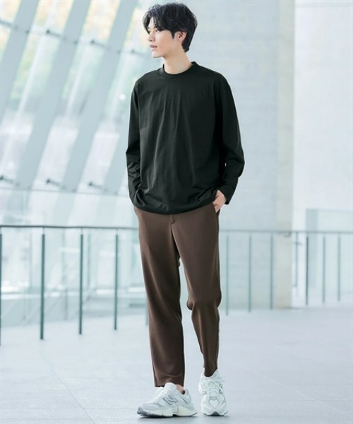 nissen（ニッセン）の「オーバーサイズシルケット長袖Tシャツ　(M～10Lサイズ)（Tシャツ/カットソー・メンズ・オフホワイト/ブラック/グレー・3L/LL/L/M/10L/8L/6L/5L/4L）」の8枚目の写真