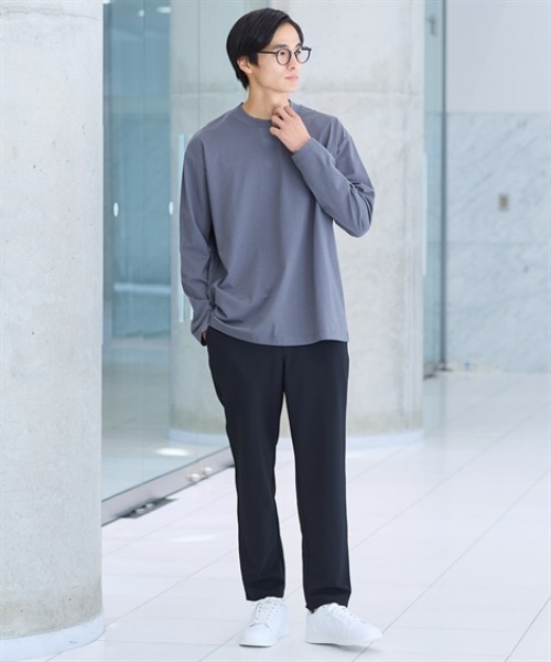 nissen（ニッセン）の「オーバーサイズシルケット長袖Tシャツ　(M～10Lサイズ)（Tシャツ/カットソー・メンズ・オフホワイト/ブラック/グレー・3L/LL/L/M/10L/8L/6L/5L/4L）」の10枚目の写真