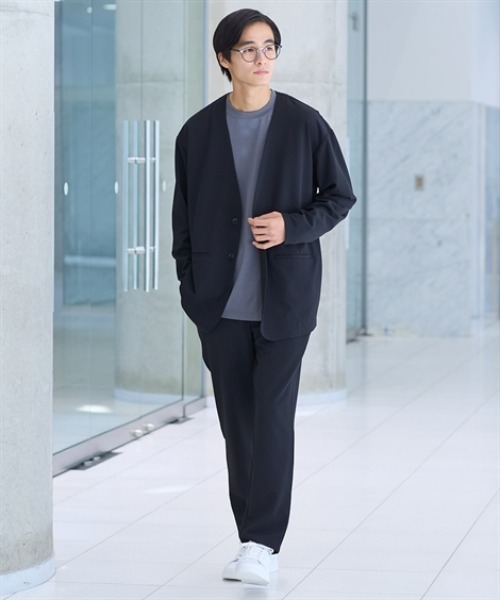 nissen（ニッセン）の「オーバーサイズシルケット長袖Tシャツ　(M～10Lサイズ)（Tシャツ/カットソー・メンズ・オフホワイト/ブラック/グレー・3L/LL/L/M/10L/8L/6L/5L/4L）」の4枚目の写真