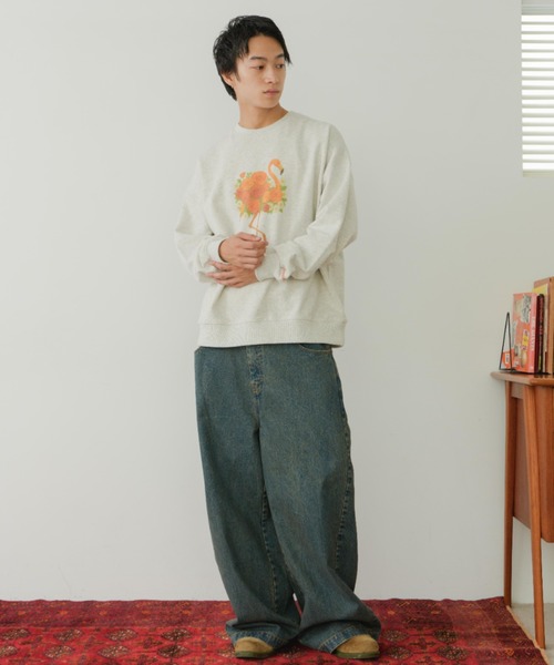 eLur(エラー)の「ワイドデニムパンツ(デニムパンツ・レディース・ブルー/ストライプ・1)」の6枚目の写真