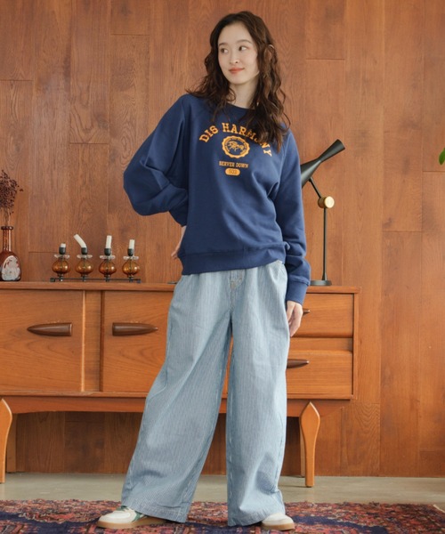 eLur(エラー)の「ワイドデニムパンツ(デニムパンツ・レディース・ブルー/ストライプ・1)」の13枚目の写真