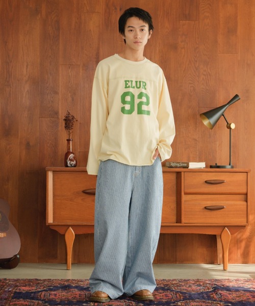 eLur(エラー)の「ワイドデニムパンツ(デニムパンツ・レディース・ブルー/ストライプ・1)」の17枚目の写真