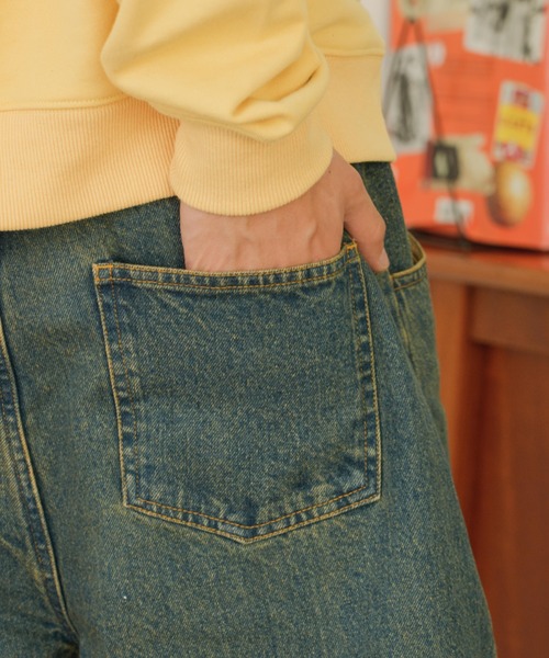 eLur(エラー)の「ワイドデニムパンツ(デニムパンツ・レディース・ブルー/ストライプ・1)」の9枚目の写真