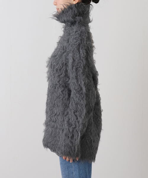 セール】determ/デターム Open Back Shaggy Turtleneck Knit（ニット