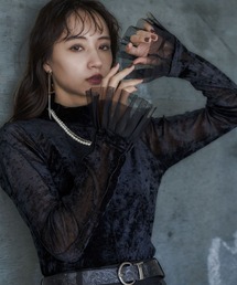 HARE | シアーベロアハイネックトップス(HARE)(Tシャツ/カットソー)