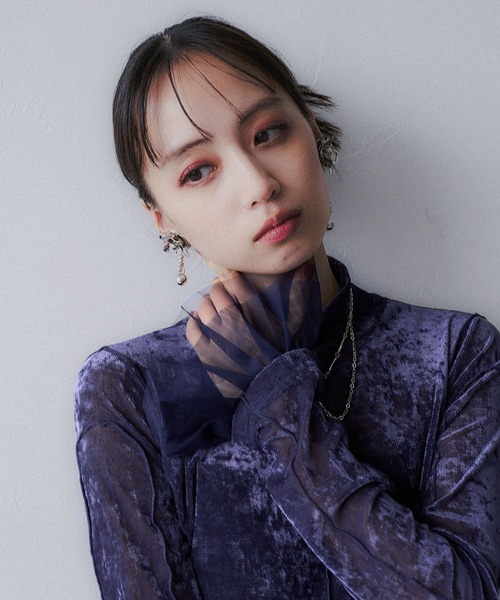 HARE（ハレ）の「シアーベロアハイネックトップス(HARE)（Tシャツ