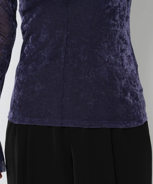 HARE ハレ シアーベロアハイネックトップス ボルドー HARE｜シアーベロアハイネックトップス | Rakuten Fashion(楽天